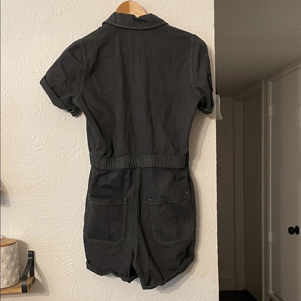 Show Me Your MuMu Cannon Button-Up Romper in Washed Black Size Medium - Picture 6 of 6
